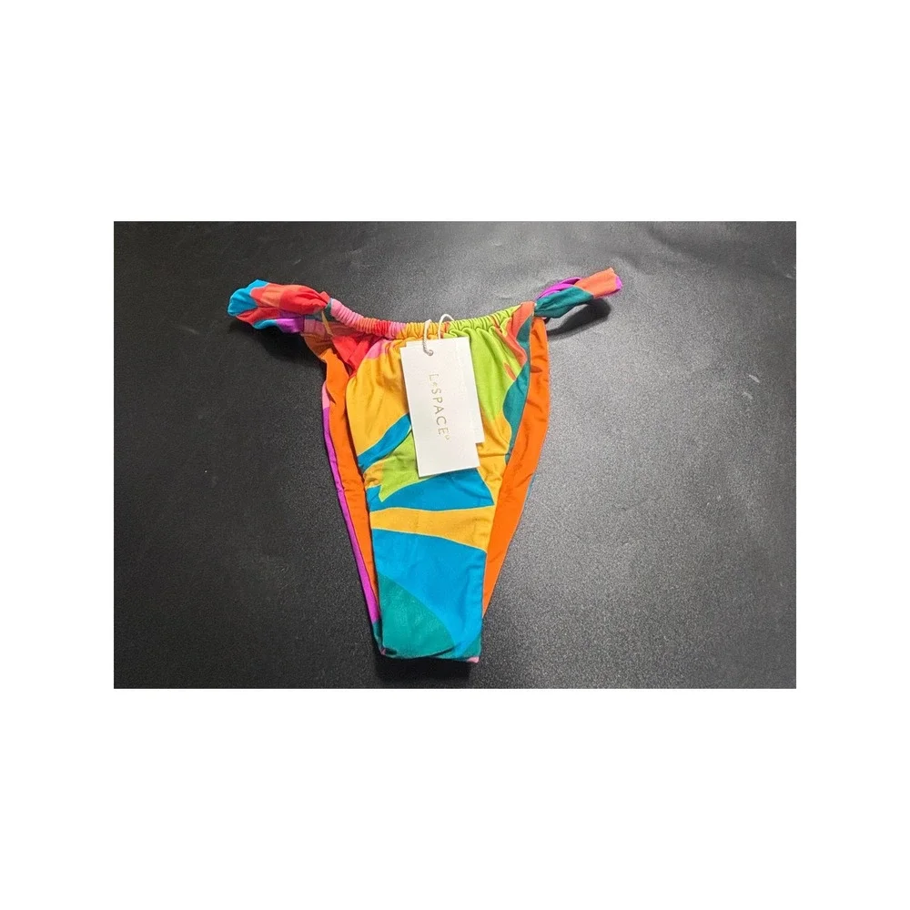 L*Space Jayce Bitsy Bikini Bottom Multi Abstract Tropical LSJEB24P Large NEW